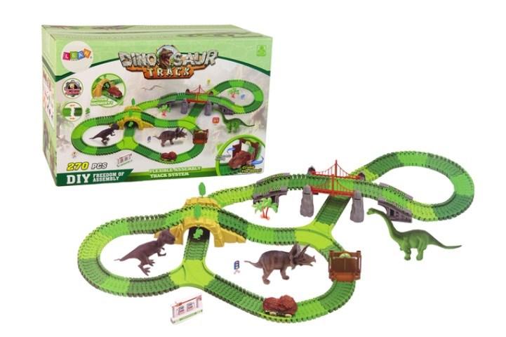 Dinosaur togbane - fleksibelt banesæt med dinosaurer, 270 dele