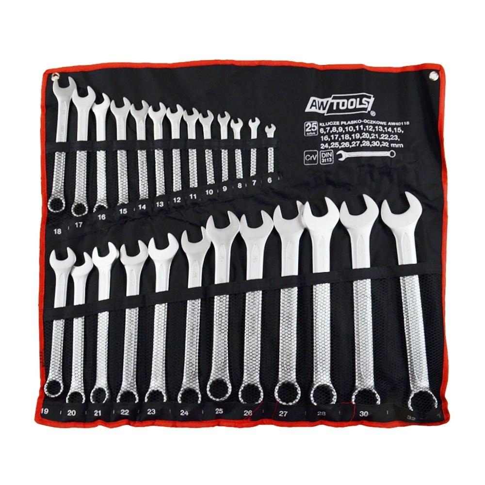 AWTOOLS topnøglesæt/gaffelnøgler - 25 dele, 6-32 mm