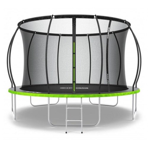 Rund havetrampolin med sikkerhedsnet og stige - 3,74 m, 150 kg, coil-fjedre