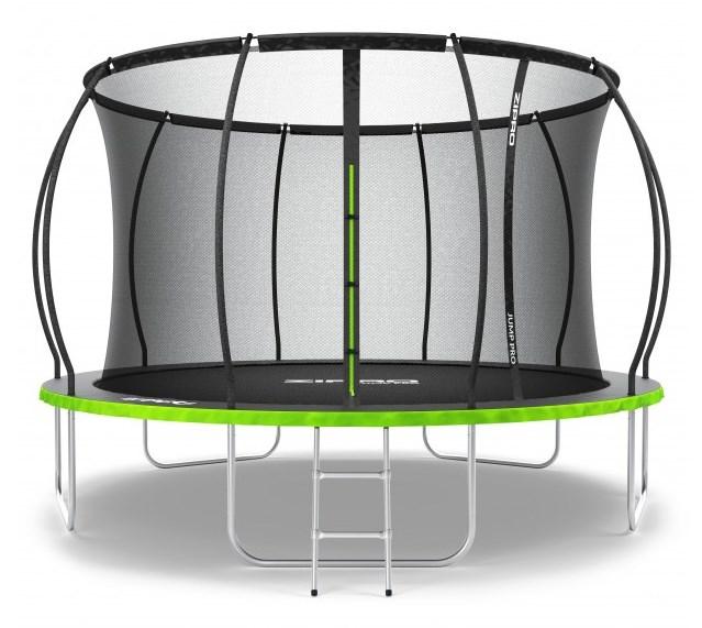 Rund havetrampolin med sikkerhedsnet og stige - 3,74 m, 150 kg, coil-fjedre