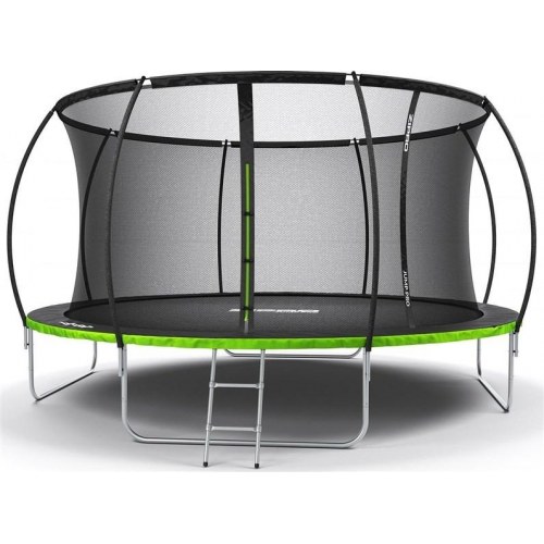 Rund havetrampolin med sikkerhedsnet og stige - 3,74 m, 150 kg, coil-fjedre