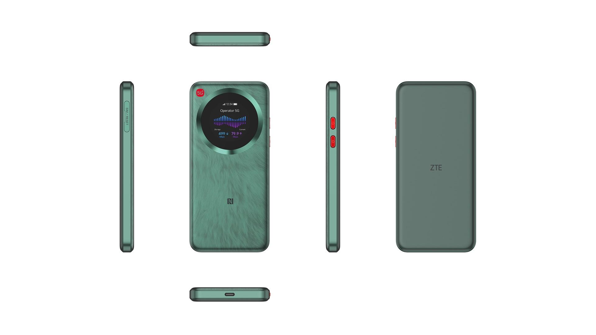 ZTE U30 Pro 5G WiFi 6 mobil router - grøn