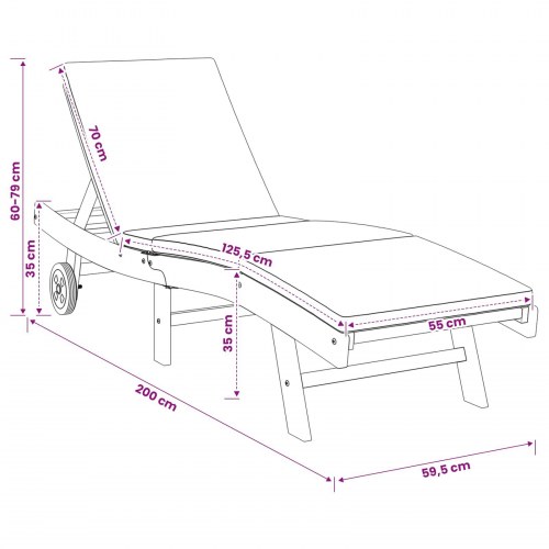 Solstol Brun og cremefarvet Polyester