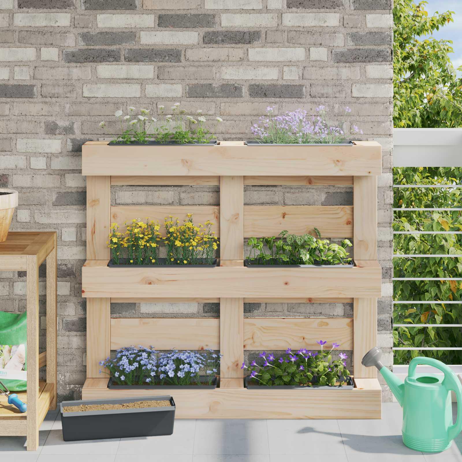 Blomsterkasser til Euro-paletter 24 stk Grå 36 x 13,5 x 9,5 cm