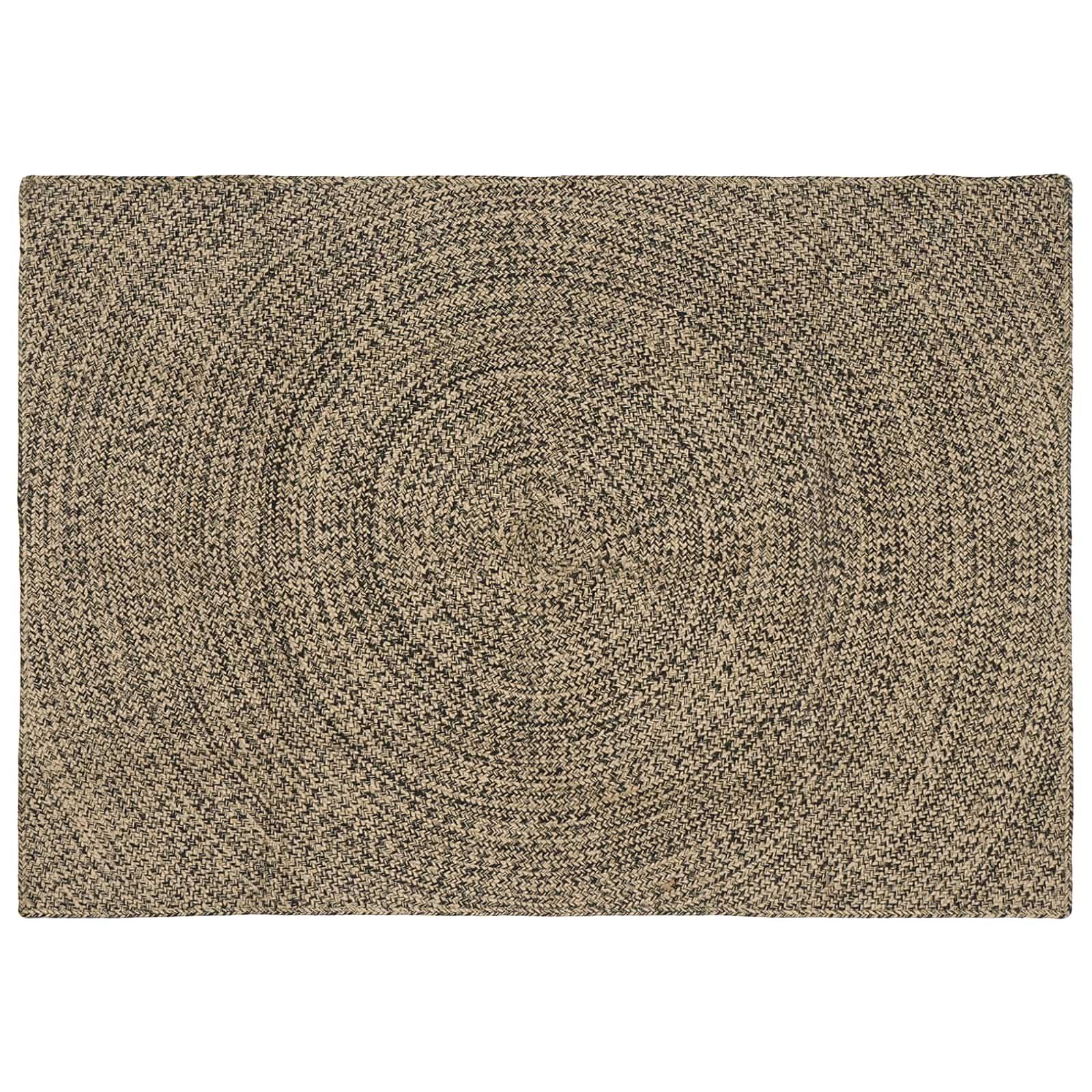 Områdetæpper Naturfarvet og sort 120 x 170 cm Jute