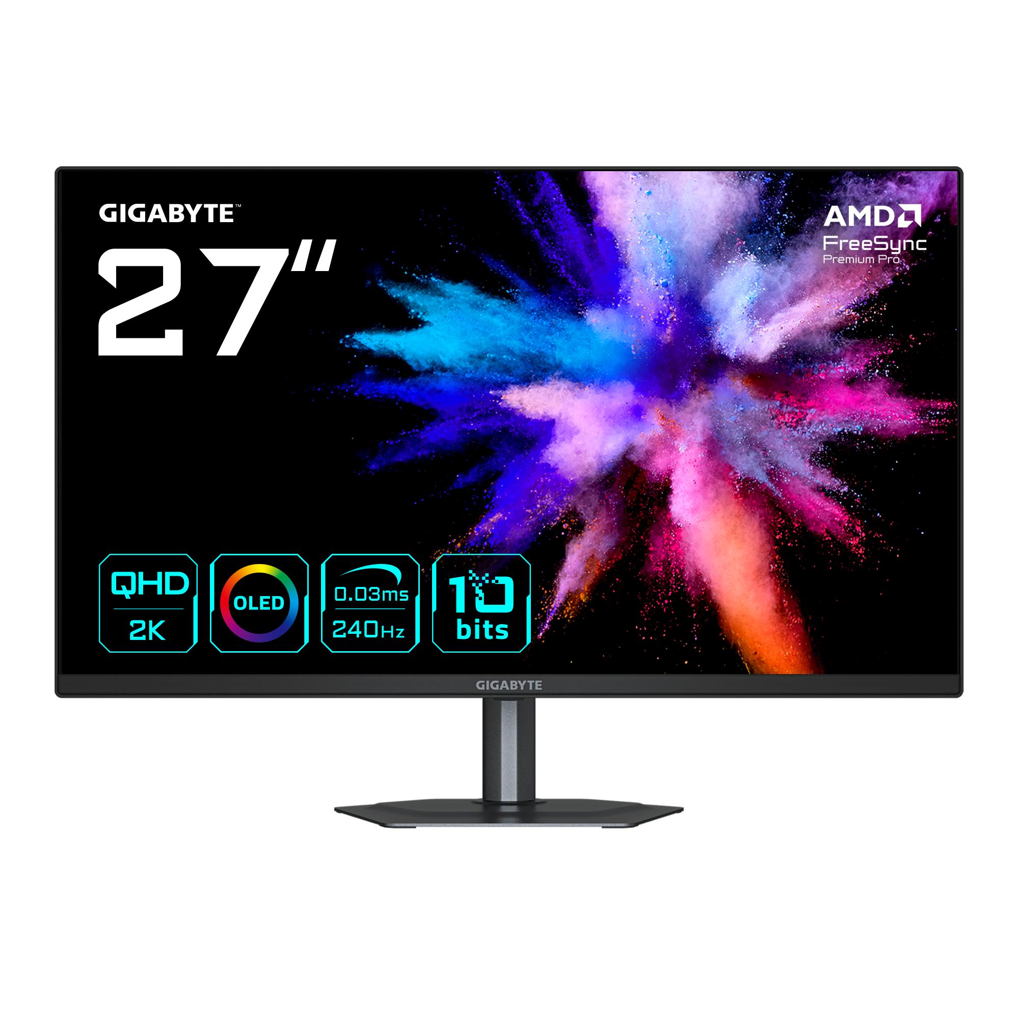 Gigabyte GO27Q24 27" QD‑OLED gaming-skærm - 2560 × 1440, 240 Hz billede