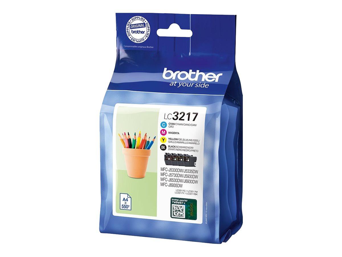 Brother LC3217 Value Pack - sort/cyan/magenta/gul, op til 550 sider billede