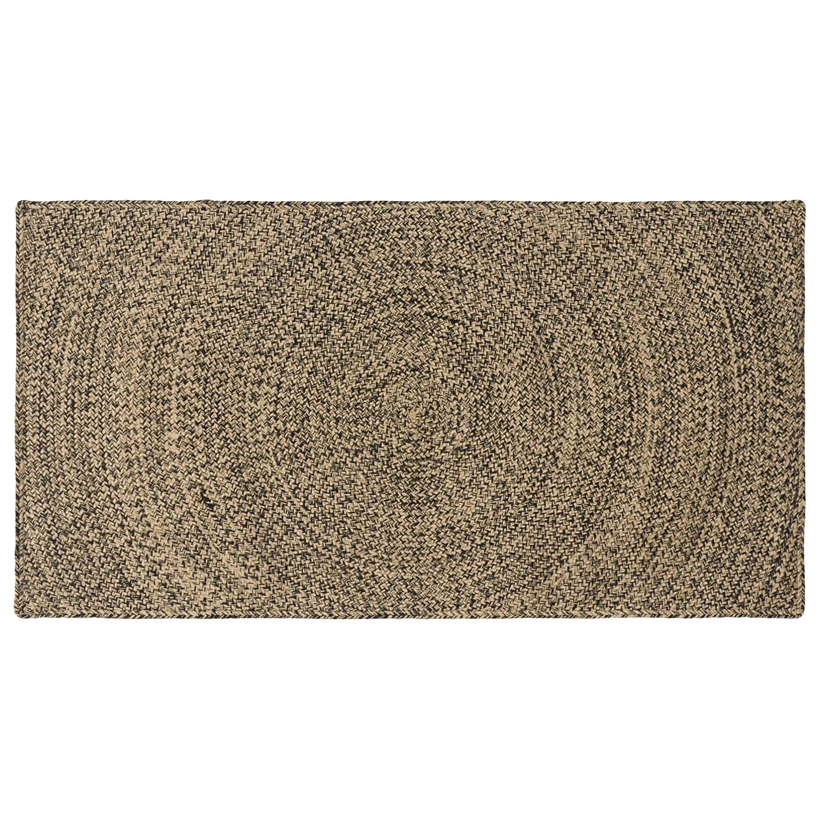 Områdetæpper Naturfarvet og sort 100 x 200 cm Jute