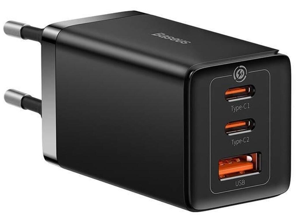 Baseus GaN5 Pro vægoplader 65 W med 2x USB-C + USB-A - Sort billede
