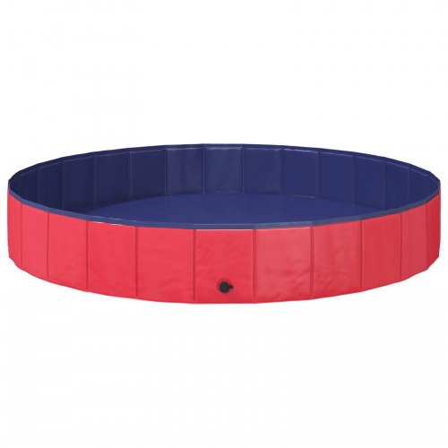 Foldbar hundepool i tyk PVC - rød Ø200 × 30 cm
