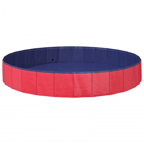 Foldbar hundepool i tyk PVC - rød Ø200 × 30 cm