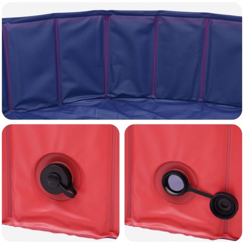 Foldbar hundepool i tyk PVC - rød Ø200 × 30 cm