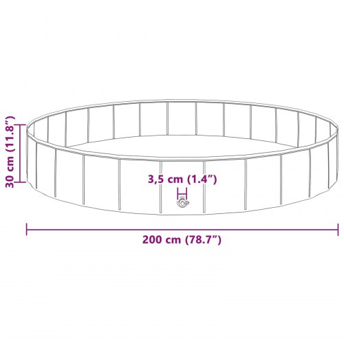 Foldbar hundepool i tyk PVC - rød Ø200 × 30 cm