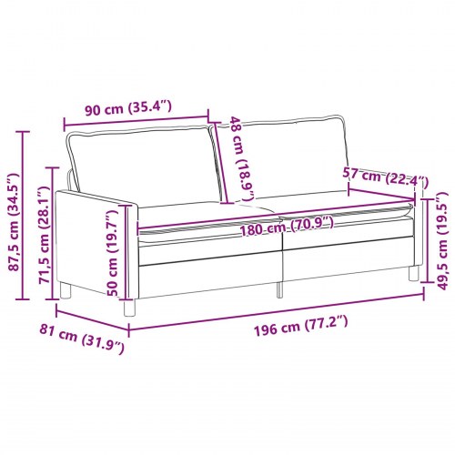 Sofa Lysegrå Stof