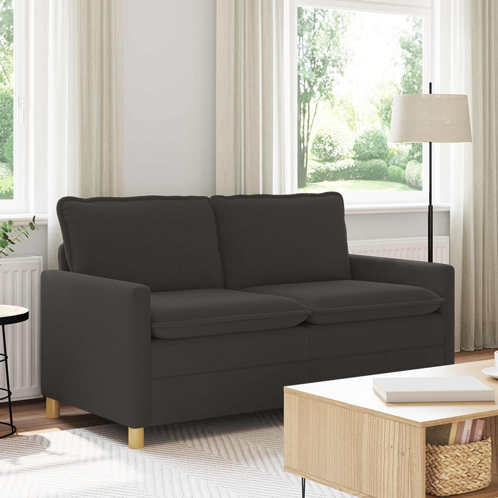 2-personers sofa i stof - mÃ¸rkegrÃ¥, 156 Ã 81 Ã 87,5 cm