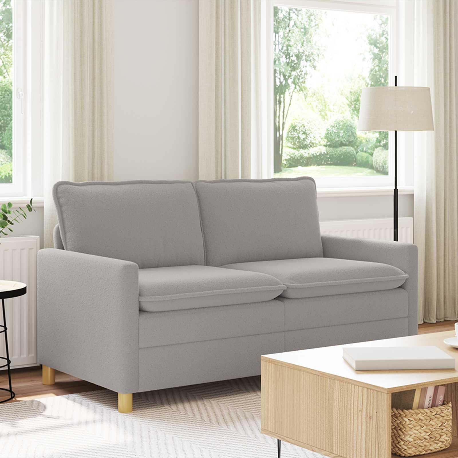 2-personers sofa i lysegrÃ¥ stof - 156 Ã 81 Ã 87,5 cm