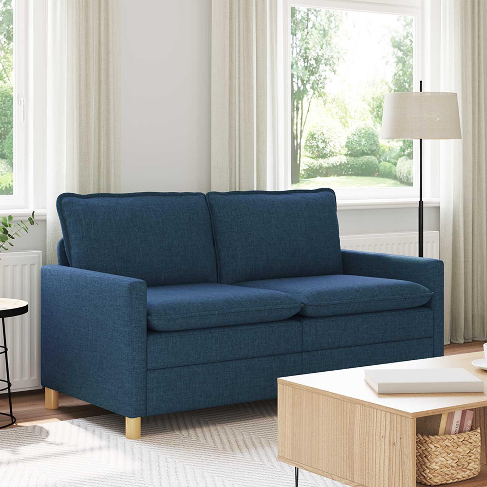 2-personers sofa i stof - blÃ¥, 156 Ã 81 Ã 87,5 cm