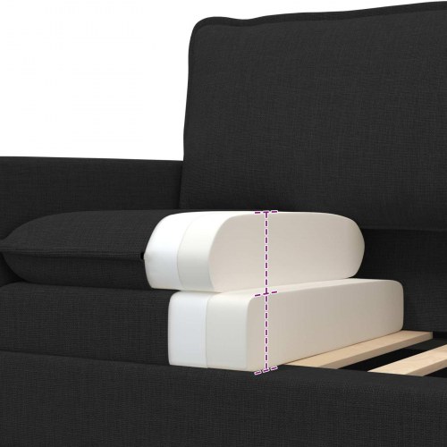 Sofa i stof - sort 2-pers. 156 × 81 × 87,5 cm
