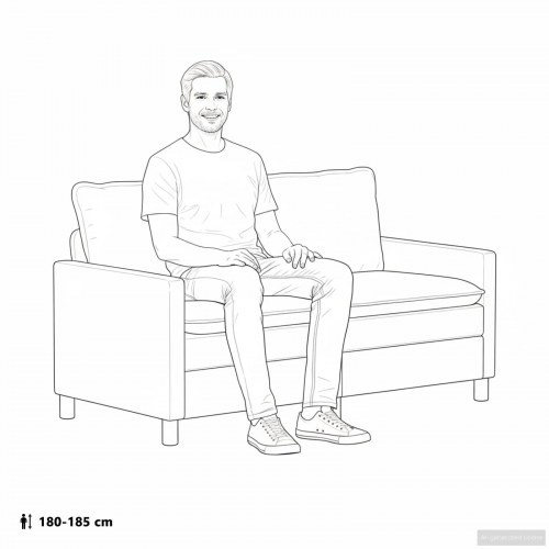 Sofa i stof - sort 2-pers. 156 × 81 × 87,5 cm