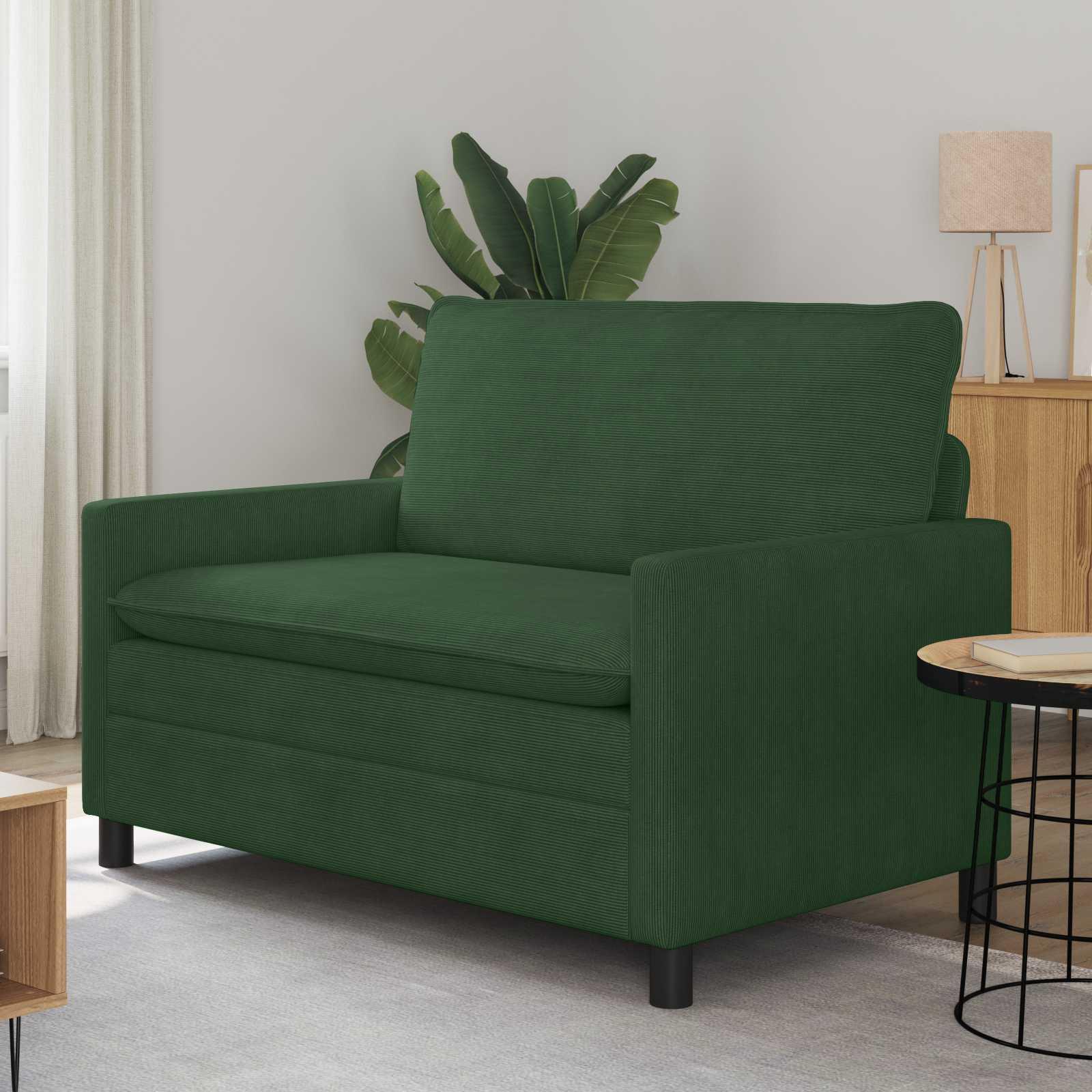 2-personers sofa i corduroy - junglegrøn, 126 × 81 × 87,5 cm