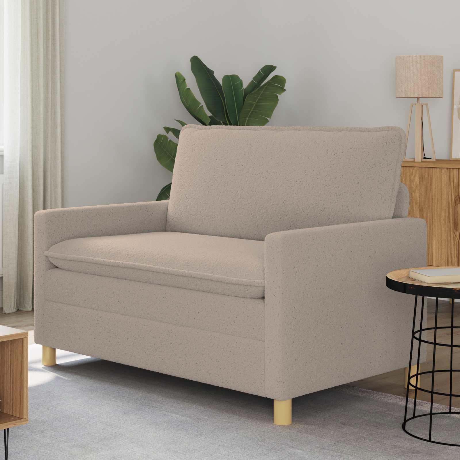 Sofa i stof - lysegrå 2-personers, 126 × 81 × 87,5 cm