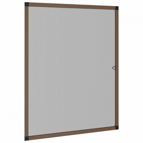 Insektnet til vinduer - brun ramme 120 × 140 cm i aluminium og glasfiber