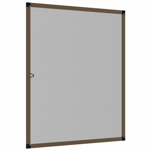 Insektnet til vinduer - brun ramme 120 × 140 cm i aluminium og glasfiber