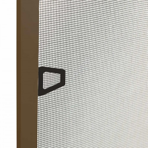 Insektnet til vinduer - brun ramme 120 × 140 cm i aluminium og glasfiber