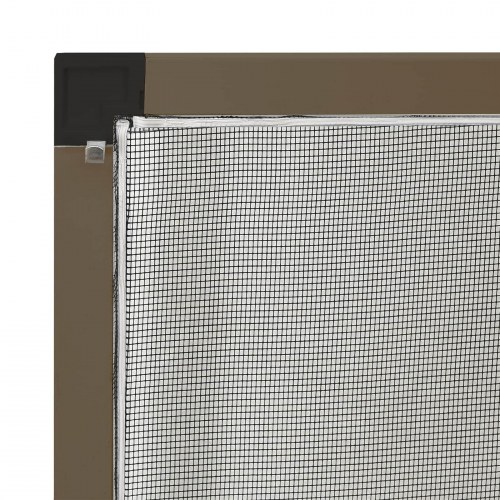 Insektnet til vinduer - brun ramme 120 × 140 cm i aluminium og glasfiber