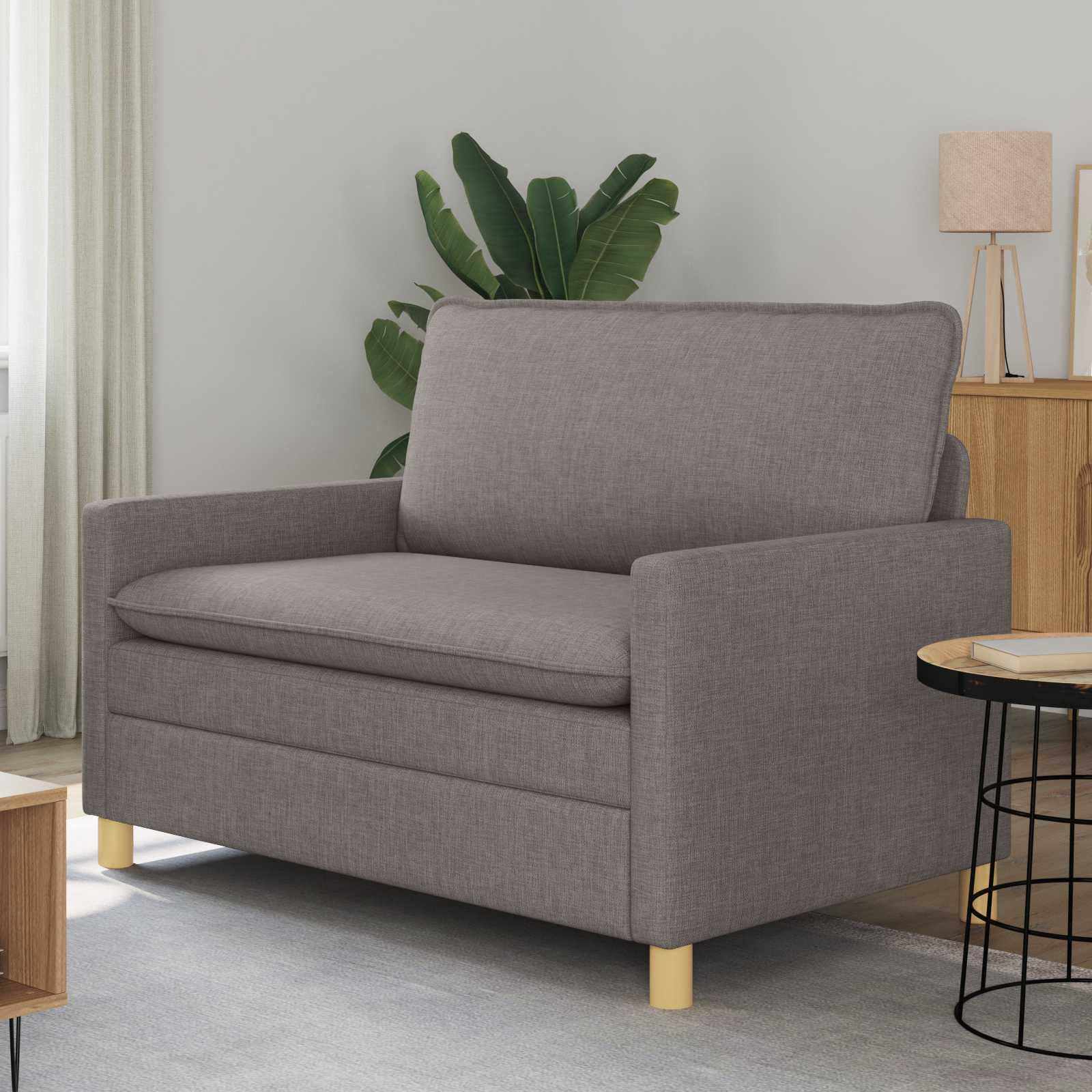 2-personers sofa i gråbrun stof - 126 × 81 × 87,5 cm