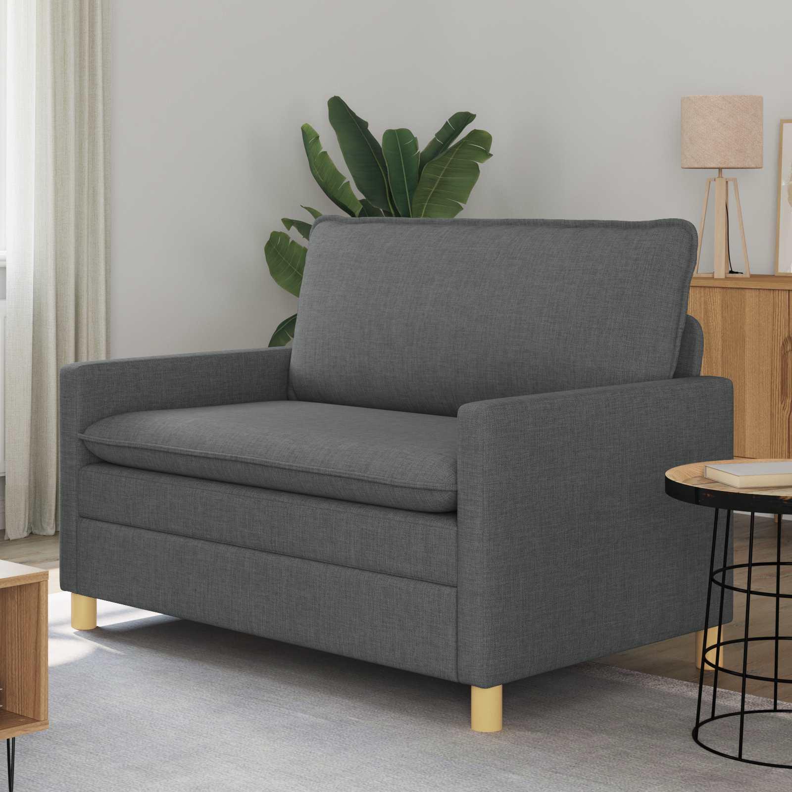 2-personers sofa i stof - mørkegrå, 126 × 81 × 87,5 cm