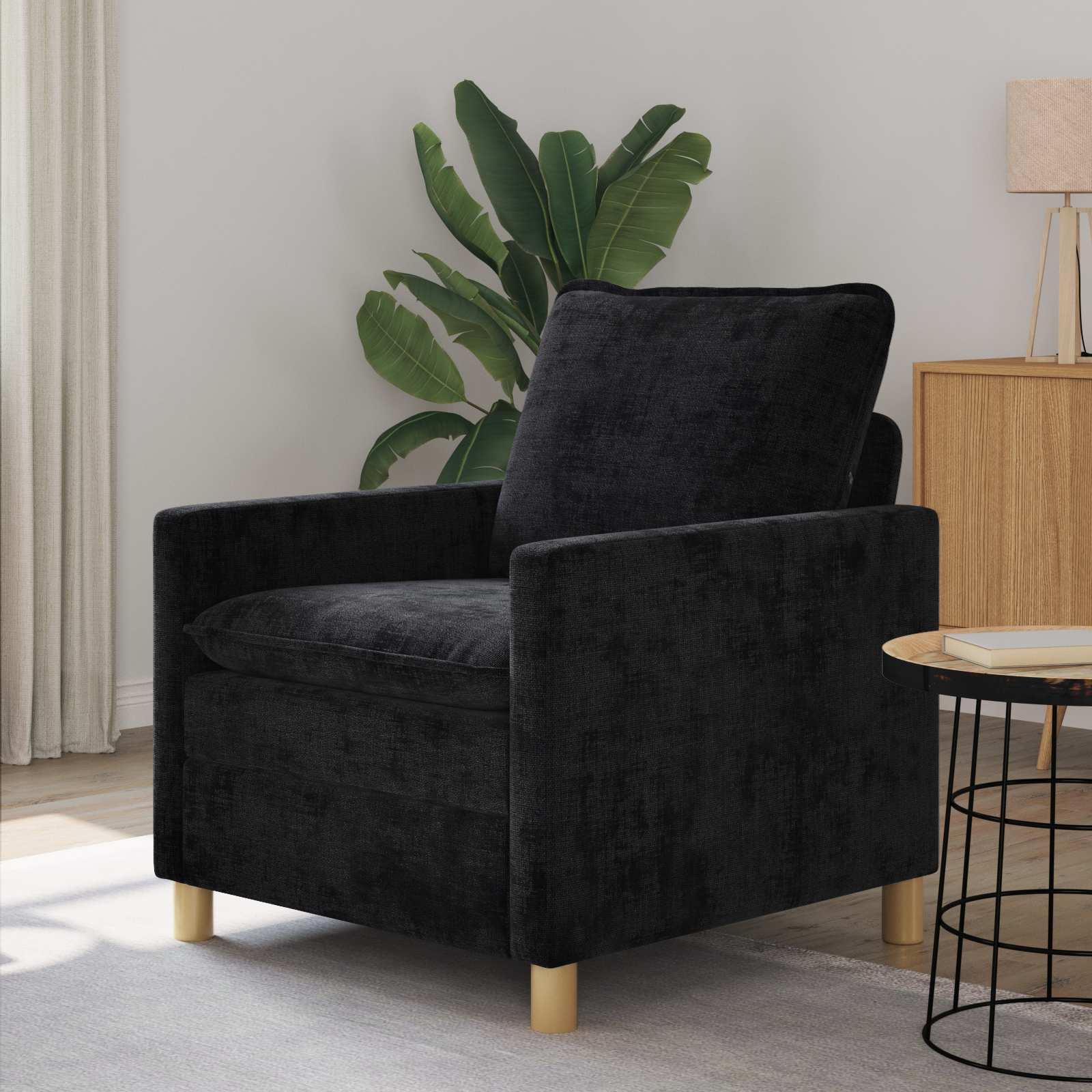 Lænestol/sofa i polyester - sort, 76 × 81 × 87,5 cm