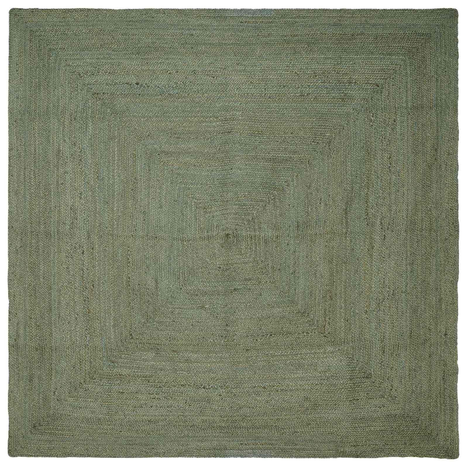 Områdetæpper Firkantet Olivengrøn 300 x 300 cm Jute