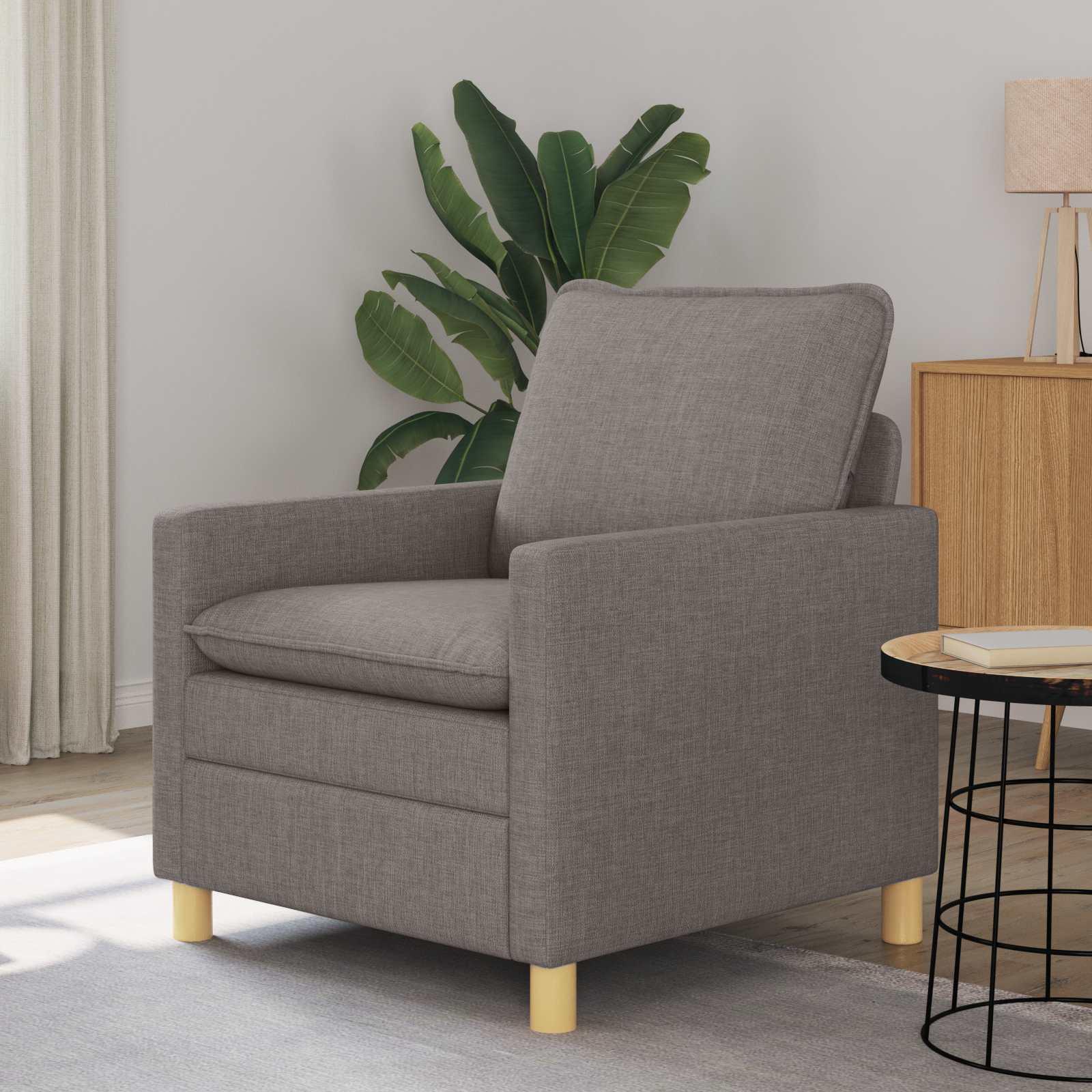 Sofa i stof - gråbrun 76 × 81 × 87,5 cm, 1-personers