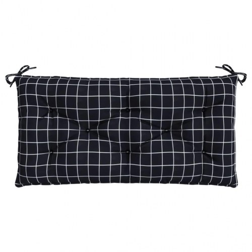 Bænkhynde til havebænk 110 x 50 x 7 cm - sort ternet
