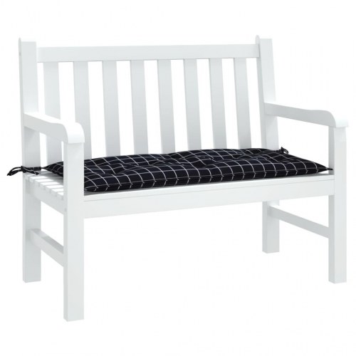 Bænkhynde til havebænk 110 x 50 x 7 cm - sort ternet