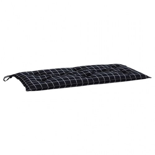 Bænkhynde til havebænk 110 x 50 x 7 cm - sort ternet