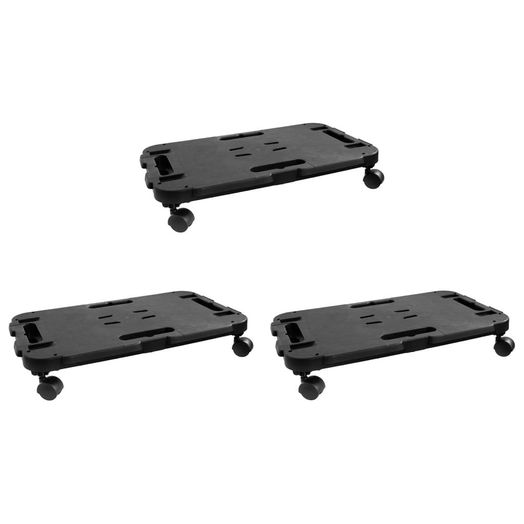 Møbelhunde 3 stk. 200 kg polypropylen sort