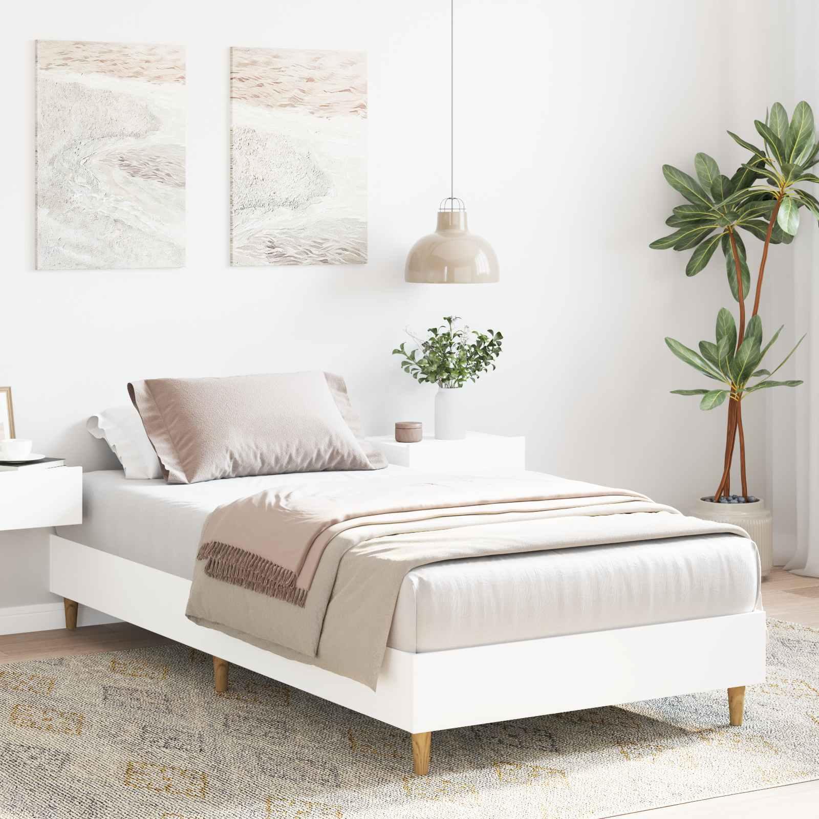 Sengestel Hvid 80 x 200 cm Konstrueret træ