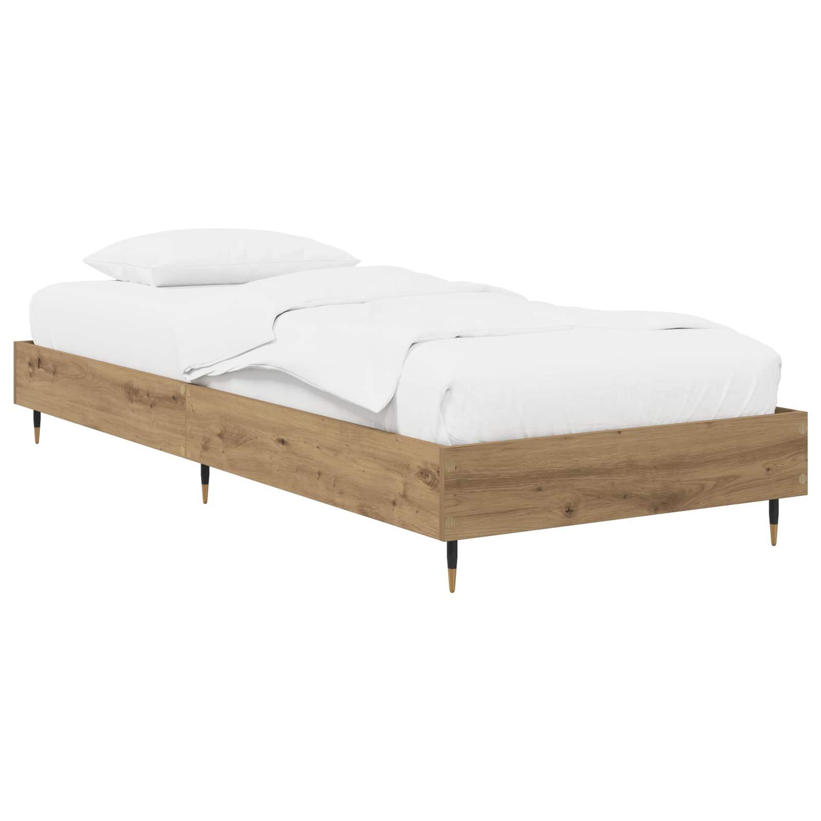 Sengeramme i artisan-eg 80 x 200 cm - konstrueret træ med lamelbund