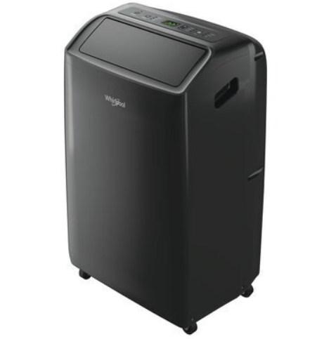 Whirlpool PACF212HP B, Monoblok mobilt klimaanlæg, Nedkøling, Affugter, Opvarmning, 12000 BUT/t, 1,15 W, 60 dB, 46 m³/t