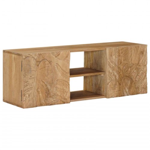 Væg TV Skab 100 x 30 x 35 cm Massivt Mango Træ og Ingeniørtræ