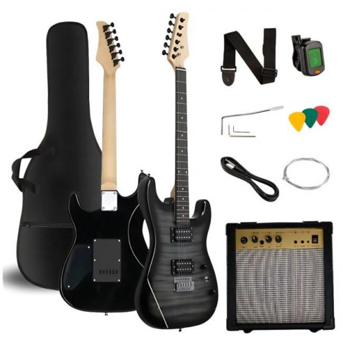 Elguitar 4/4 - V-TONE EGW 39 GY, sæt med forstærker og tilbehør
