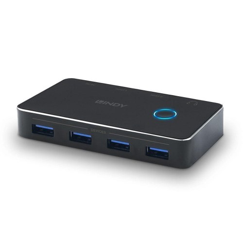 LINDY 43387 USB 3.2 Gen 1 data-switch - 6x USB-A, USB-C strøm