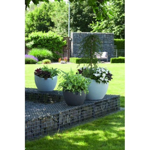 Wave Globe plantekrukke 250 - rund udendørs potte, 49,5 cm, sort