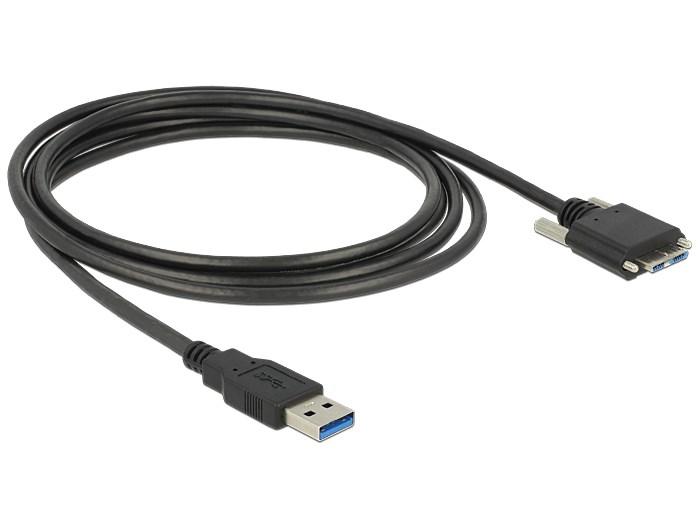 DELOCK 83599 USB 3.2 Gen 1 kabel 3 m - USB-A til Micro‑USB B, sort