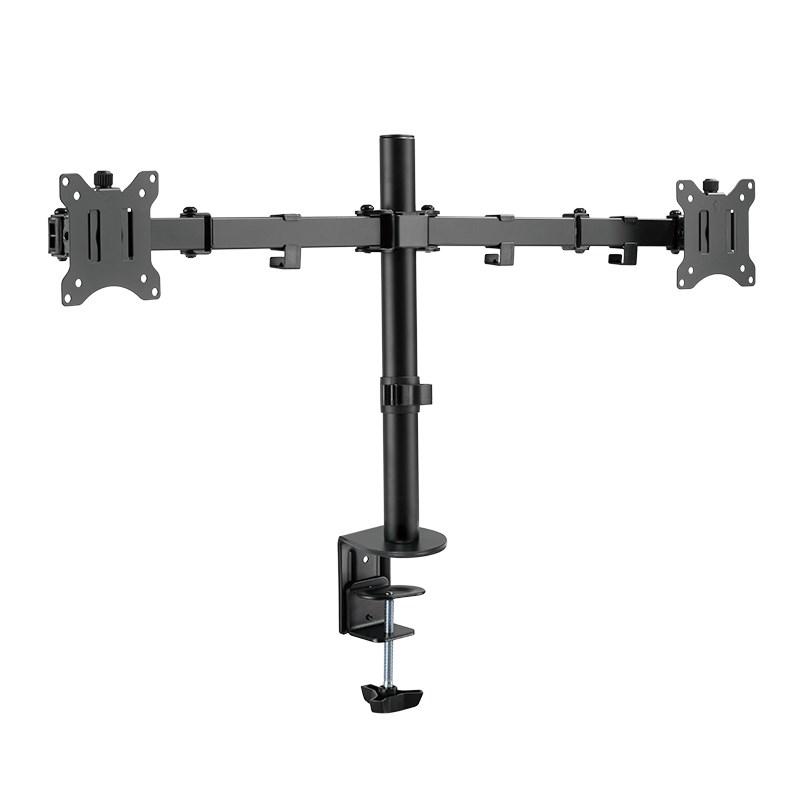 LogiLink BP0098 dobbelt skærmholder til skrivebord, 17-32", sort
