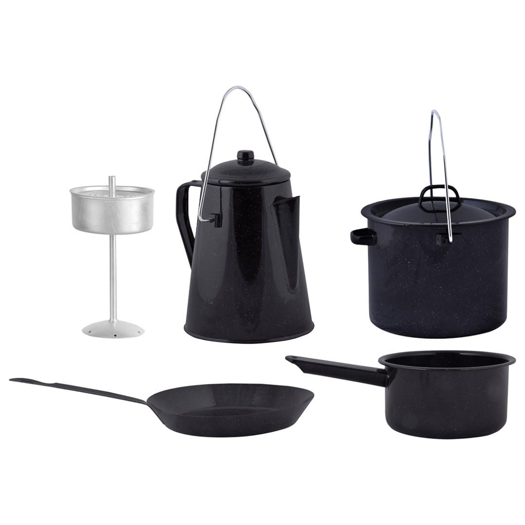 Esschert Design FF215 - camping-kogegrejsæt, sort (5 dele)