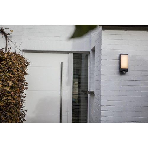LUTEC QUBO udendørs væglampe med sensor, LED, grå - energiklasse F