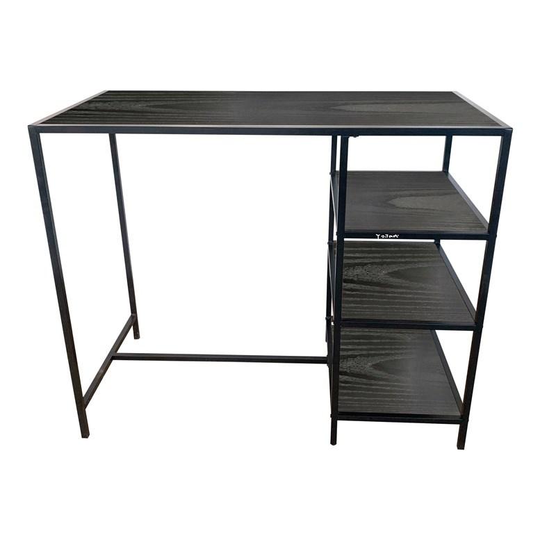 Skrivebord med hylder - sort/sort 100 × 120 × 60 cm
